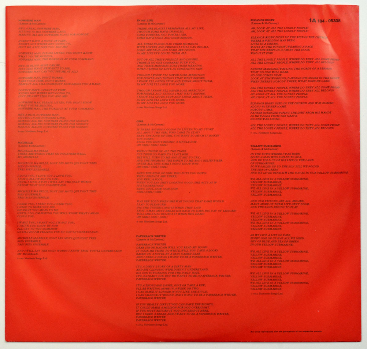High Resolution Photo BEATLES 1962-1966 2LP 